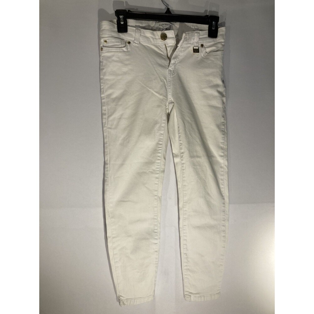 Ellen Tracy Denim White Skinny Jeans Womens Size 4P Petite Slim Ankle Egypt